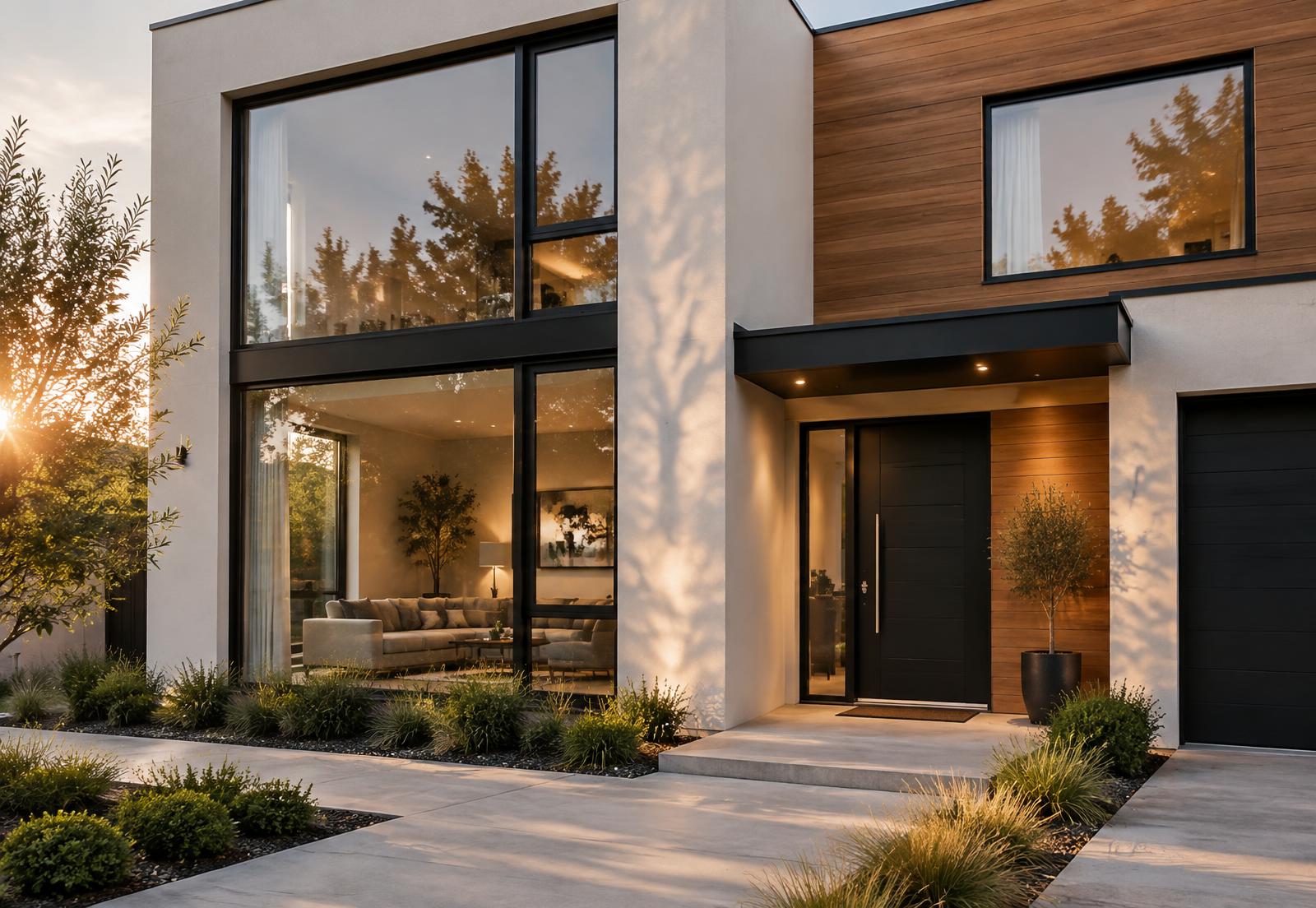 Moderne woning met nieuwe ramen
